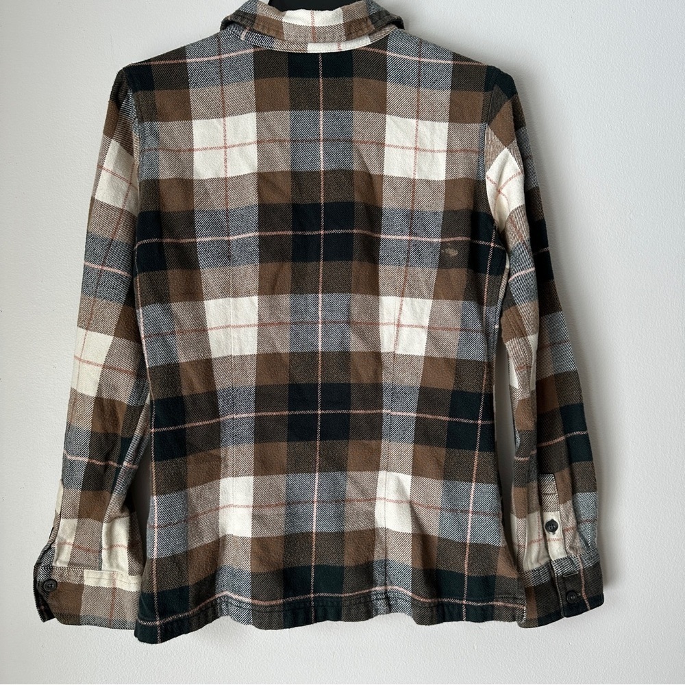 Patagonia Fjord Brown Button Down flannel long sleeve organic cotton shirt sz 2 - Picture 2 of 11